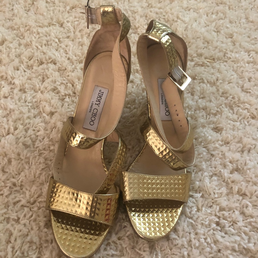Jimmy choo gold sandals